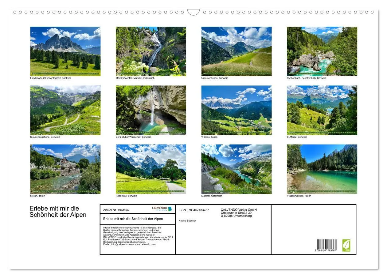 Bild: 9783457483787 | Erlebe mit mir die Schönheit der Alpen (Wandkalender 2026 DIN A2...