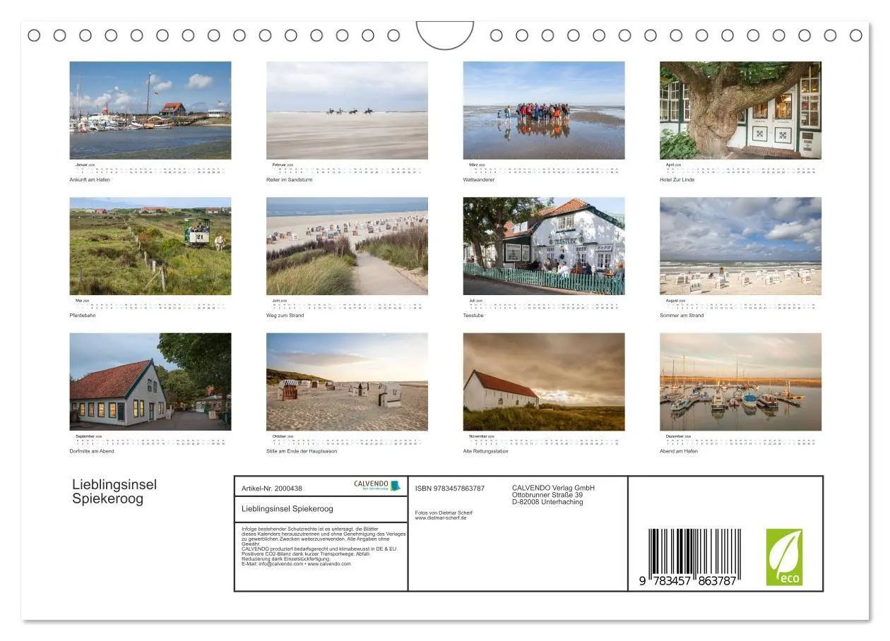 Bild: 9783457863787 | Lieblingsinsel Spiekeroog (Wandkalender 2026 DIN A4 quer), CALVENDO...
