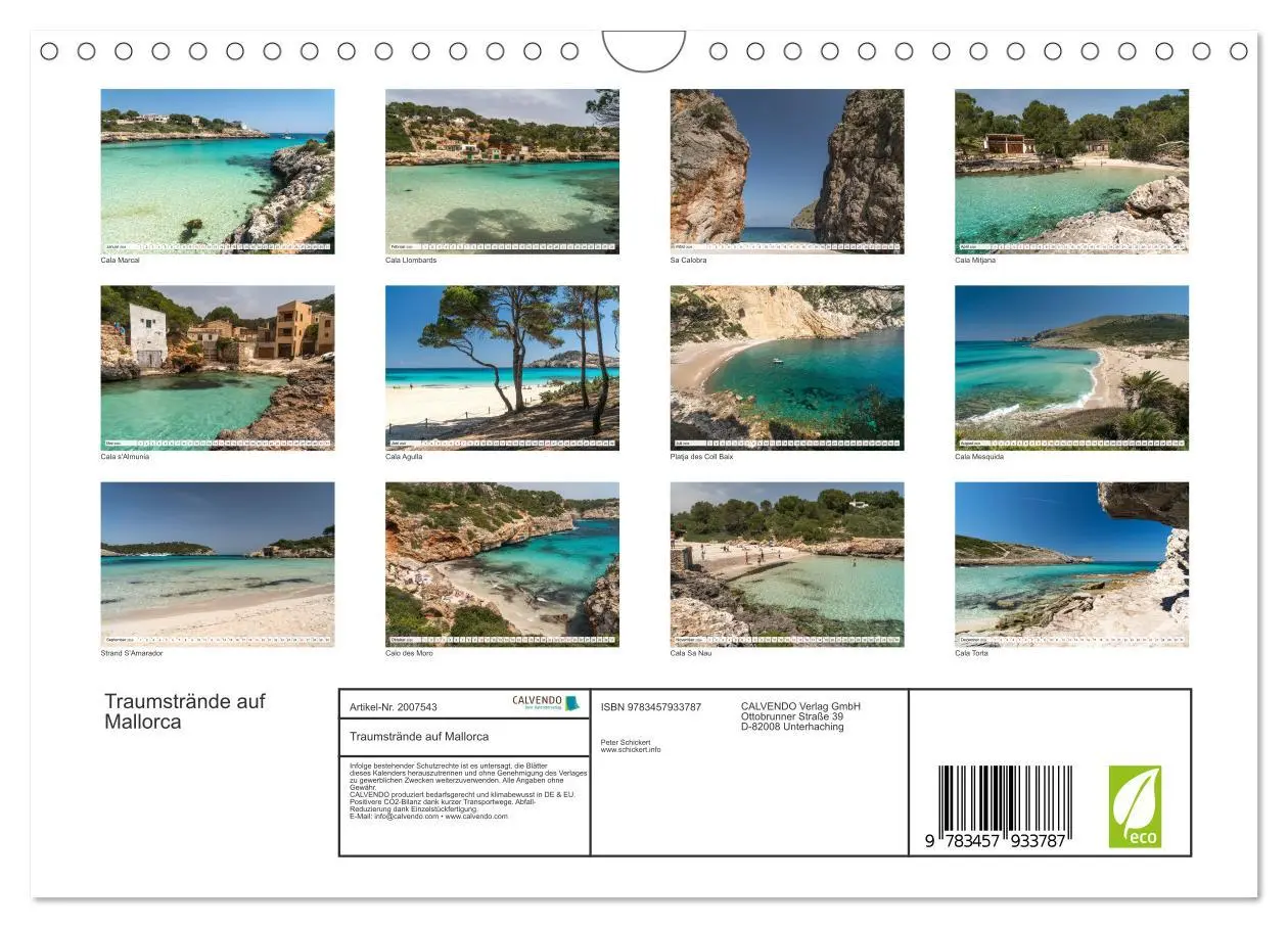 Bild: 9783457933787 | Traumstrände auf Mallorca (Wandkalender 2026 DIN A4 quer), CALVENDO...