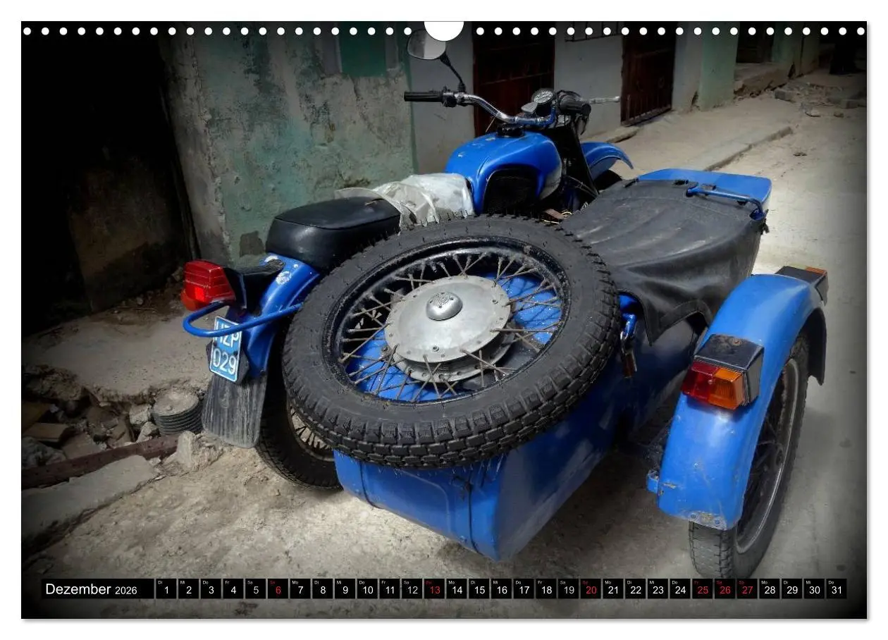 Bild: 9783516023787 | Motorrad-Gespanne in Kuba (Wandkalender 2026 DIN A3 quer), CALVENDO...