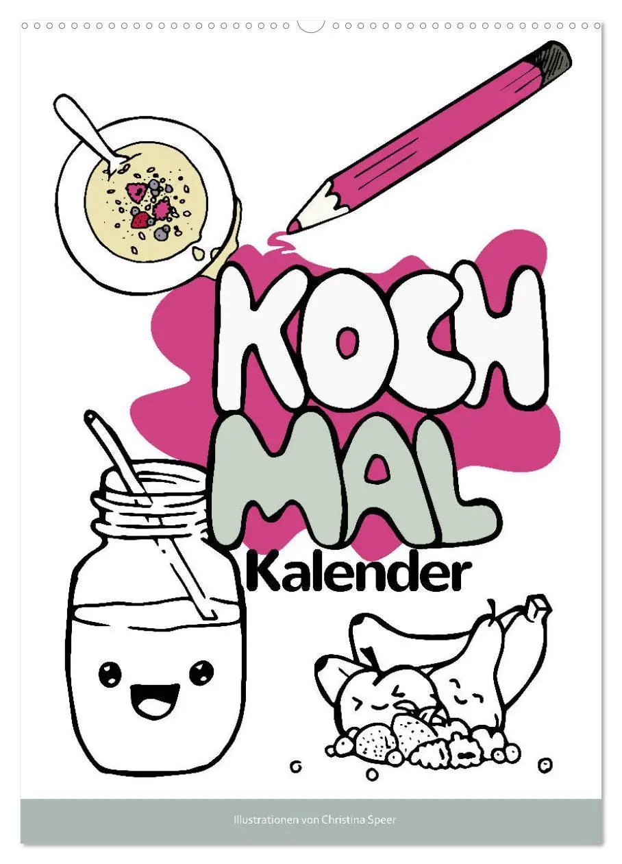 Cover: 9783516403787 | KOCH MAL KALENDER - Lustige Rezepte zum Ausmalen (Wandkalender 2026...