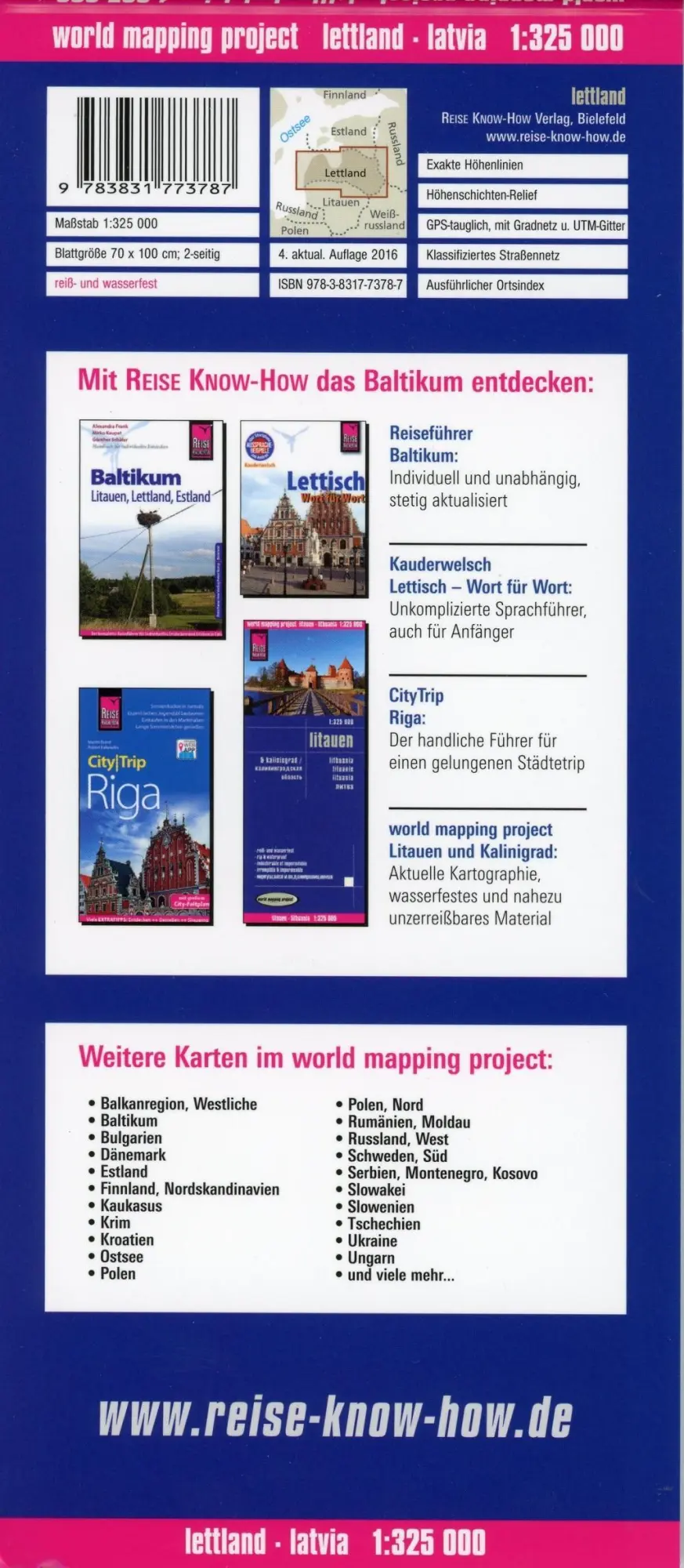 Bild: 9783831773787 | Reise Know-How Landkarte Lettland / Latvia 1:325.000 | Rump | 2 S.