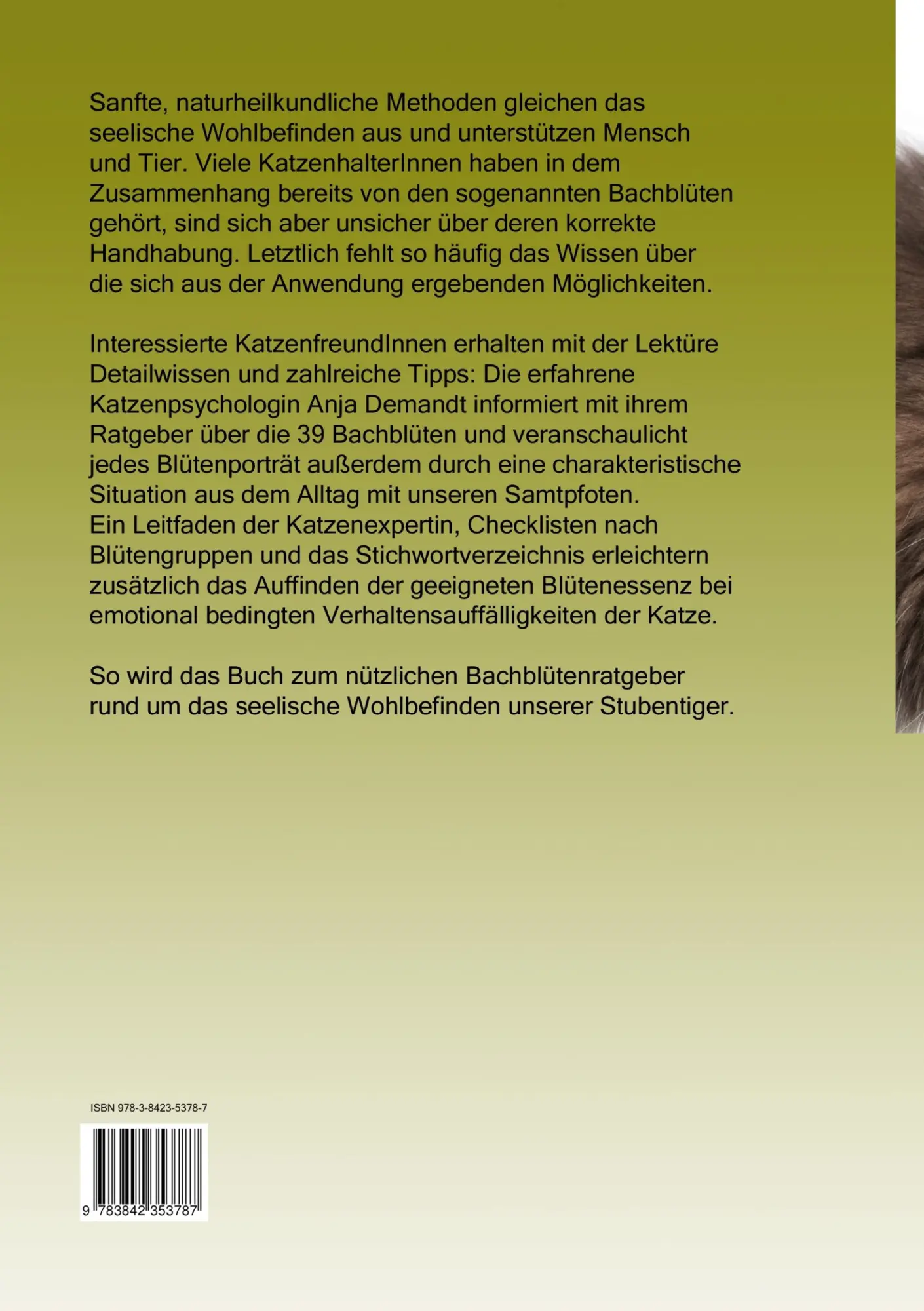 Rückseite: 9783842353787 | Starke Pflanzen für die Katzenseele | Anja Demandt | Taschenbuch