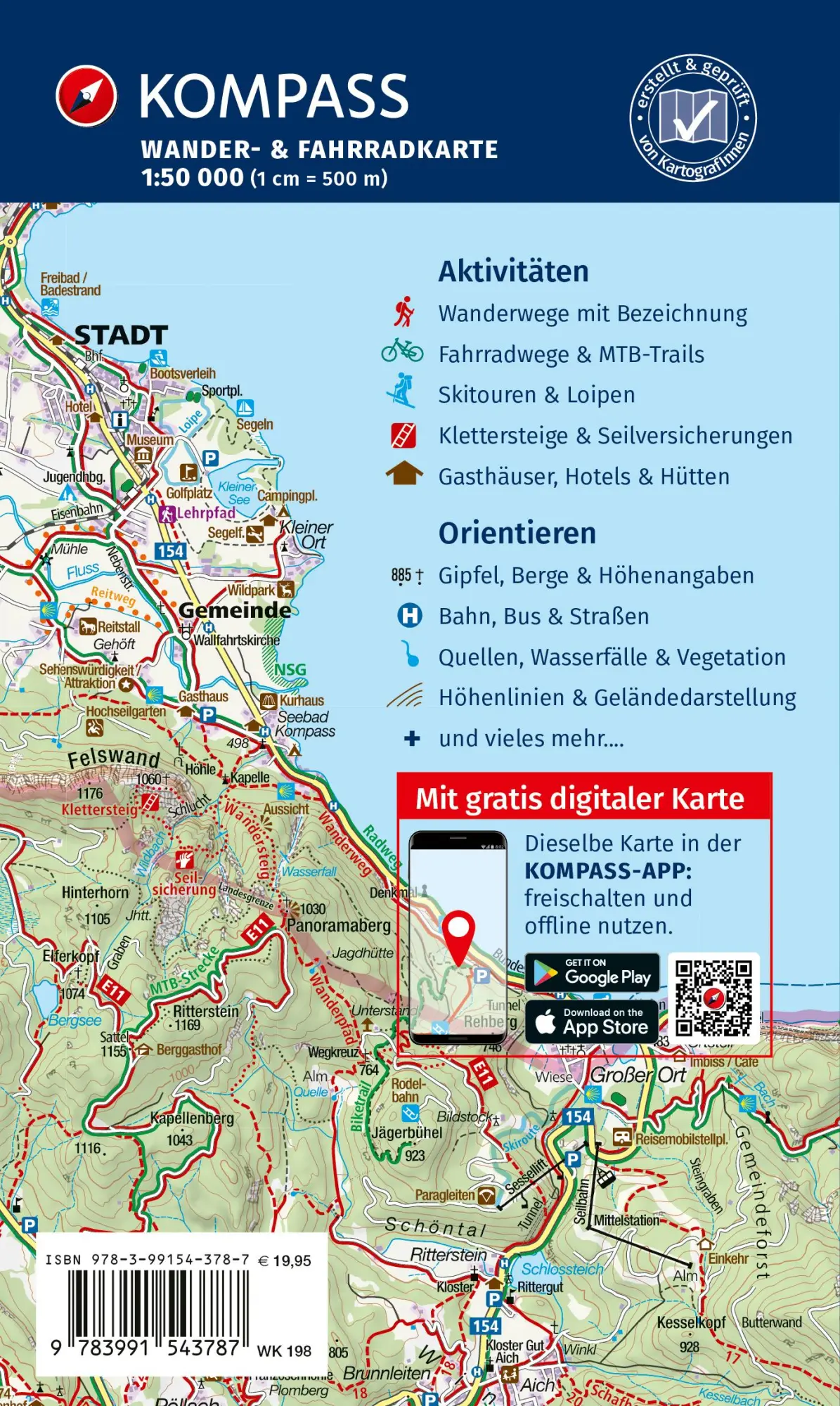 Rückseite: 9783991543787 | KOMPASS Wanderkarten-Set 198 Bayerischer Wald (3 Karten) 1:50.000