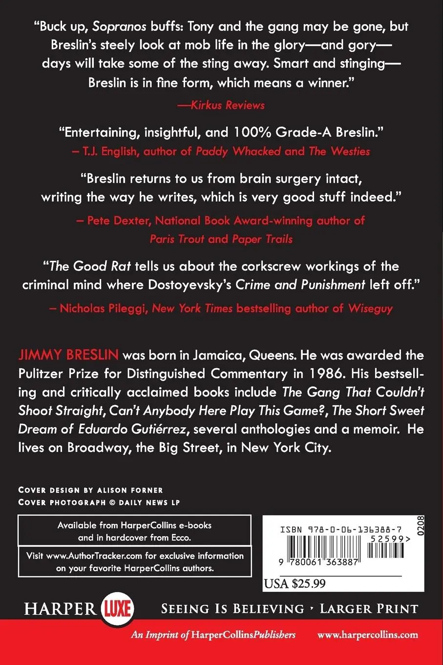 Rückseite: 9780061363887 | The Good Rat LP | Jimmy Breslin | Taschenbuch | Englisch | 2015