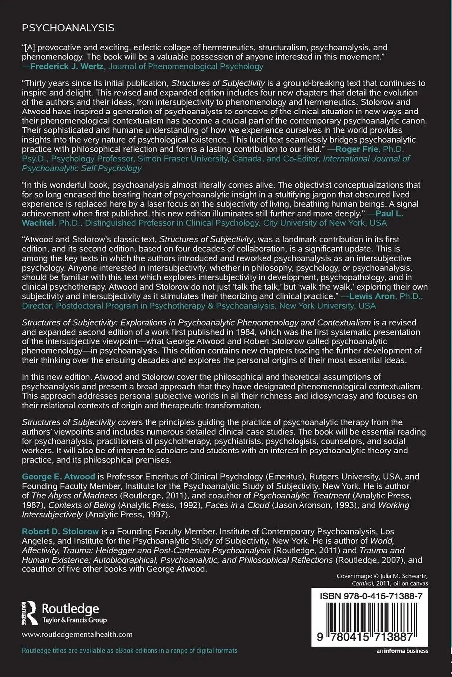 Rückseite: 9780415713887 | Structures of Subjectivity | George E. Atwood (u. a.) | Taschenbuch