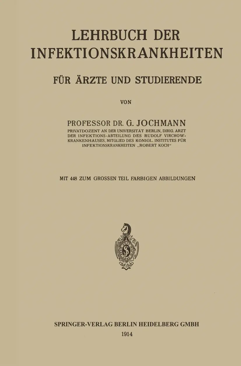 Cover: 9783662233887 | Lehrbuch der Infektionskrankheiten f. Aerzte u. Studierende | Jochmann