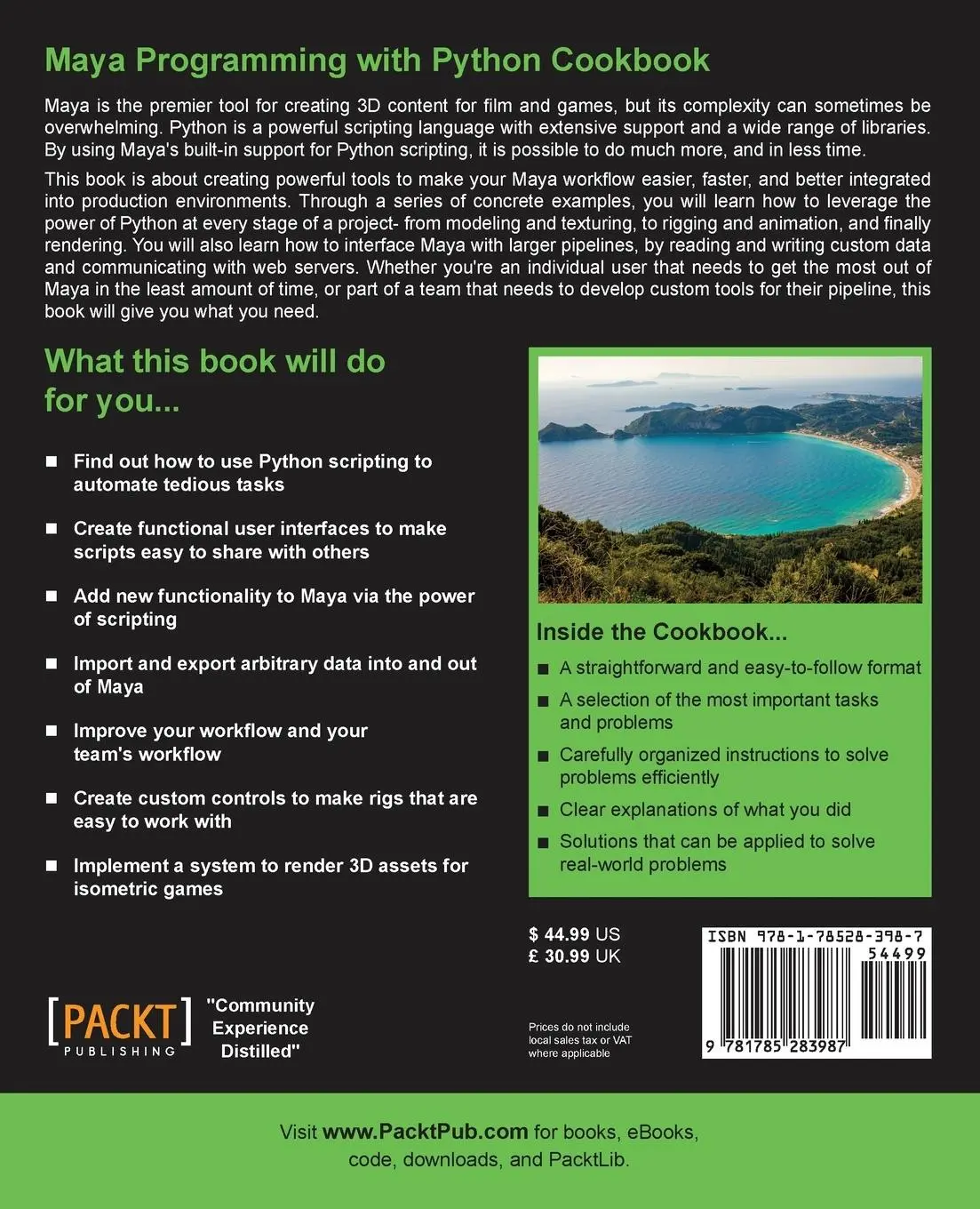 Rückseite: 9781785283987 | Maya Programming with Python Cookbook | Adrian Herbez | Taschenbuch