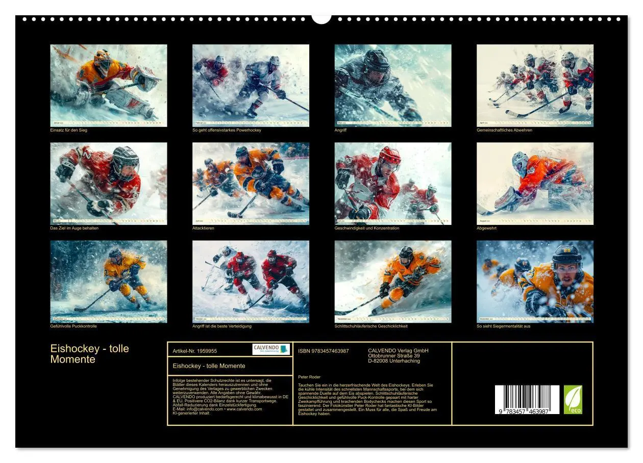 Bild: 9783457463987 | Eishockey - tolle Momente (hochwertiger Premium Wandkalender 2026...