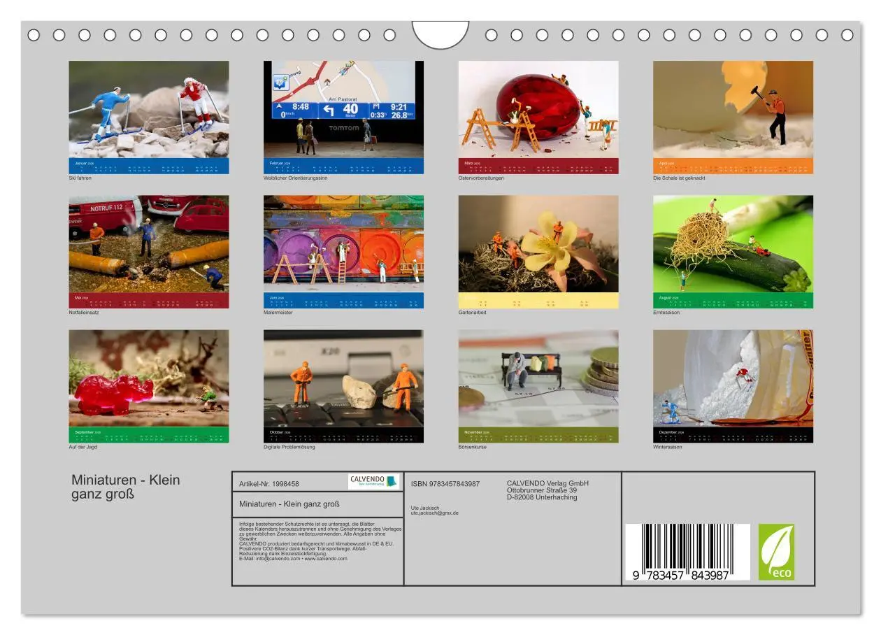 Bild: 9783457843987 | Miniaturen - Klein ganz groß (Wandkalender 2026 DIN A4 quer),...