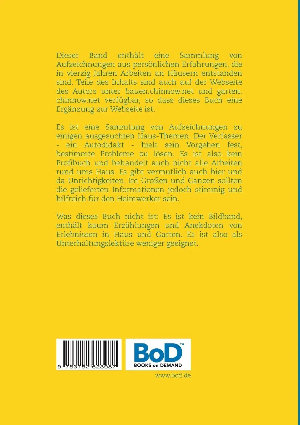 Rückseite: 9783752623987 | Haus &amp; Garten | André Chinnow | Taschenbuch | 264 S. | Deutsch | 2020