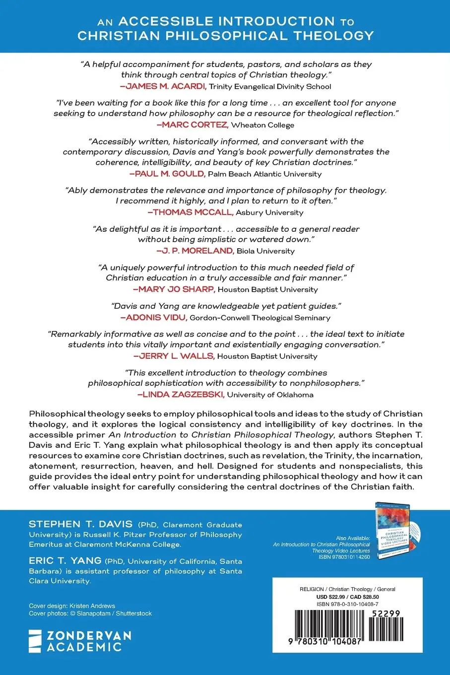 Rückseite: 9780310104087 | An Introduction to Christian Philosophical Theology | Davis (u. a.)