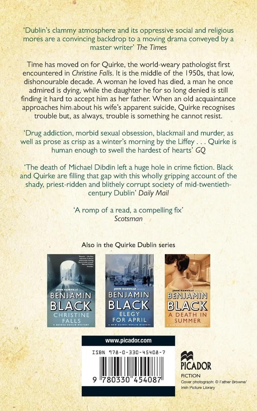 Rückseite: 9780330454087 | The Silver Swan | Quirke Mysteries Book 2 | Benjamin Black | Buch