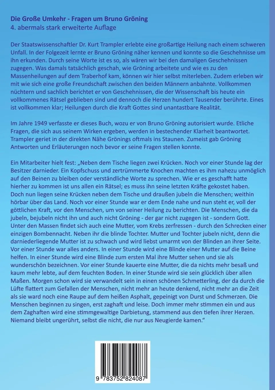 Rückseite: 9783752824087 | Die Große Umkehr - Fragen um Bruno Gröning - Edition Busam | Trampler