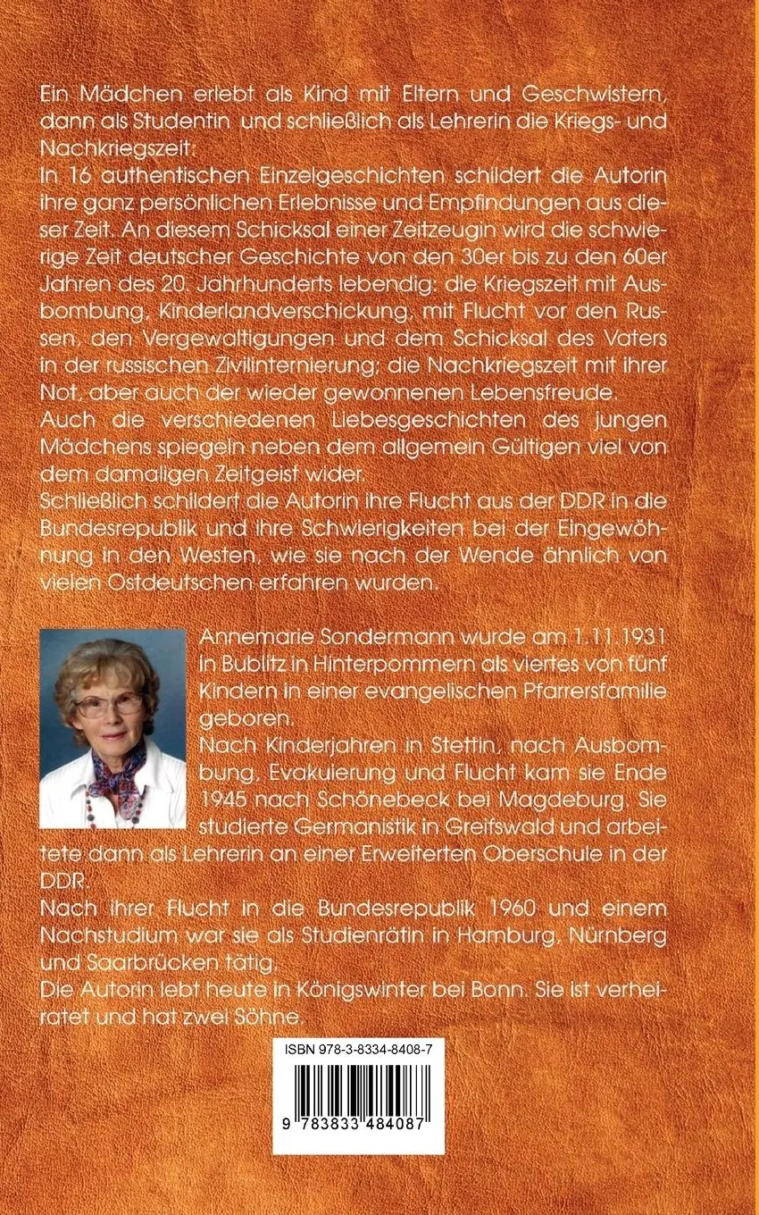 Rückseite: 9783833484087 | Bittersüße Pom(m)eranzen | Erlebte Geschichten aus Ost und West | Buch