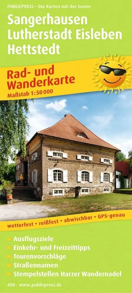 Cover: 9783899204087 | Publicpress Rad- und Wanderkarte Sangerhausen, Lutherstadt...