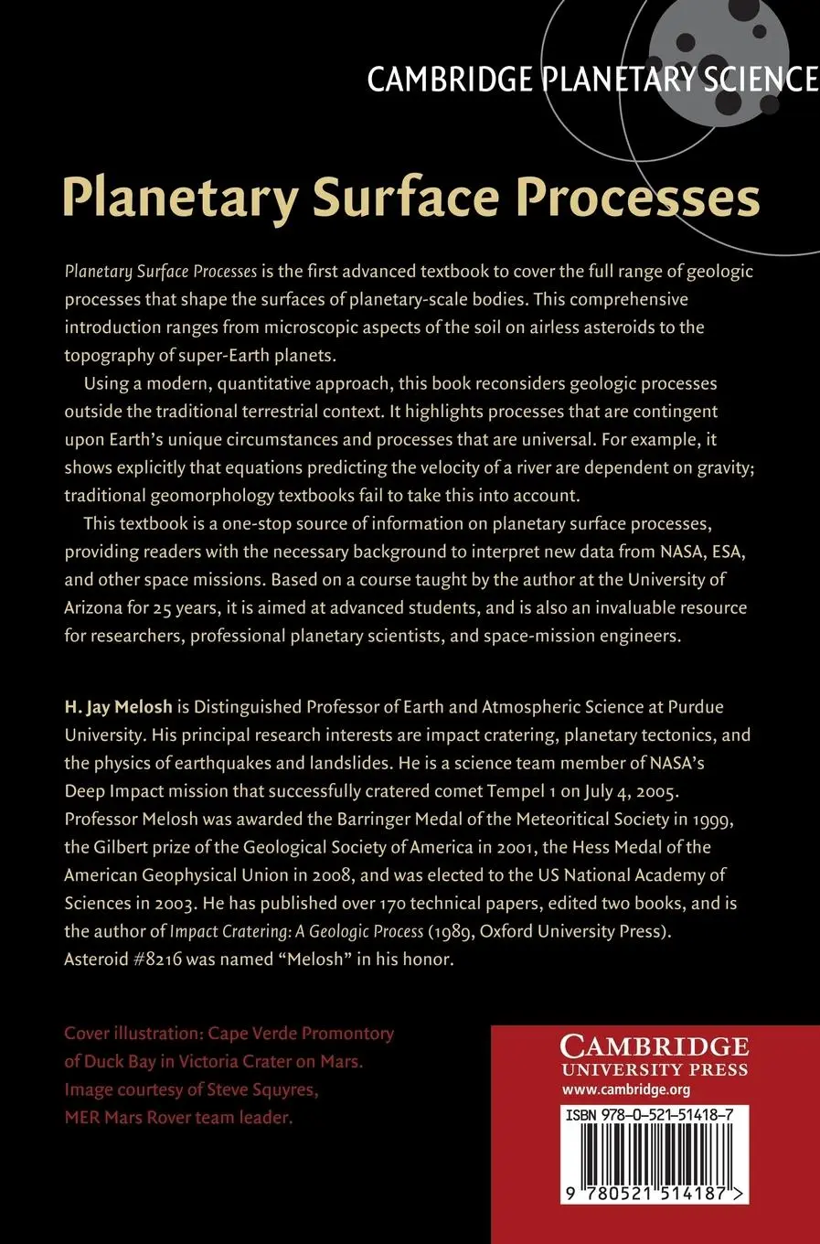 Rückseite: 9780521514187 | Planetary Surface Processes | H. Jay Melosh | Buch | Englisch | 2014