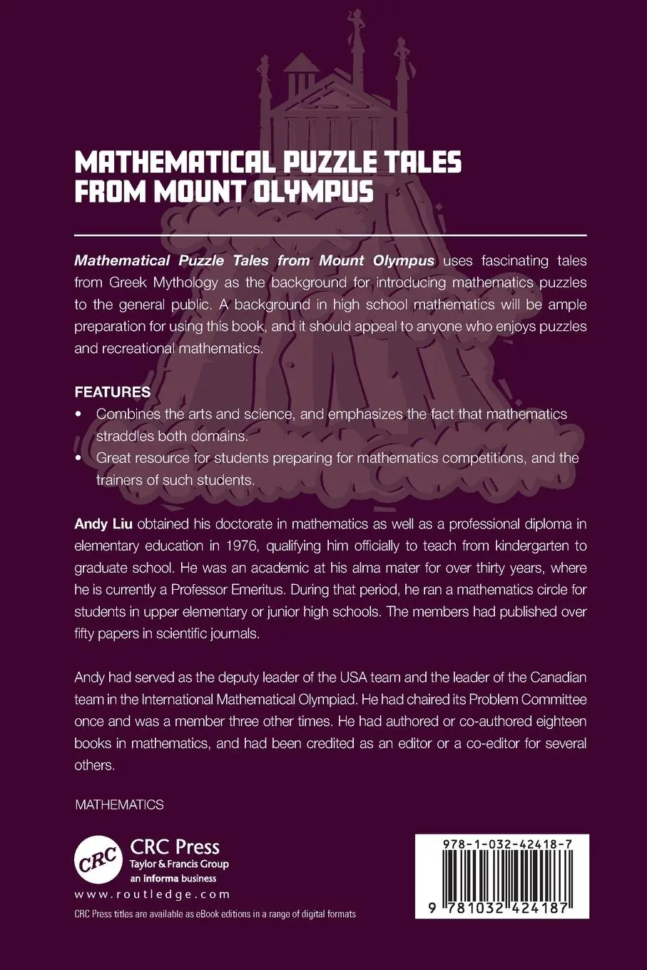 Rückseite: 9781032424187 | Mathematical Puzzle Tales from Mount Olympus | Andy Liu | Taschenbuch