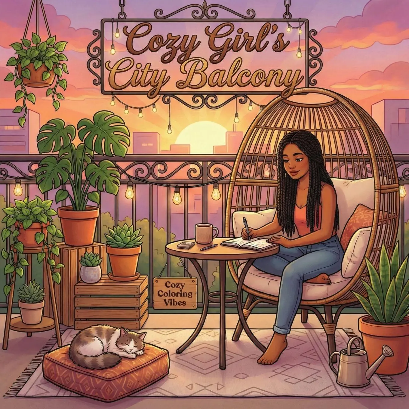Cover: 9781965964187 | Cozy Girl's City Balcony | Cozy Coloring Vibes | Taschenbuch | 2026