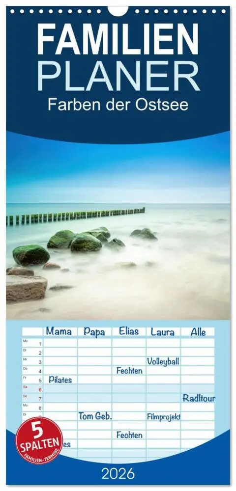 Familienplaner 2026 - Farben der Ostsee mi... | preigu