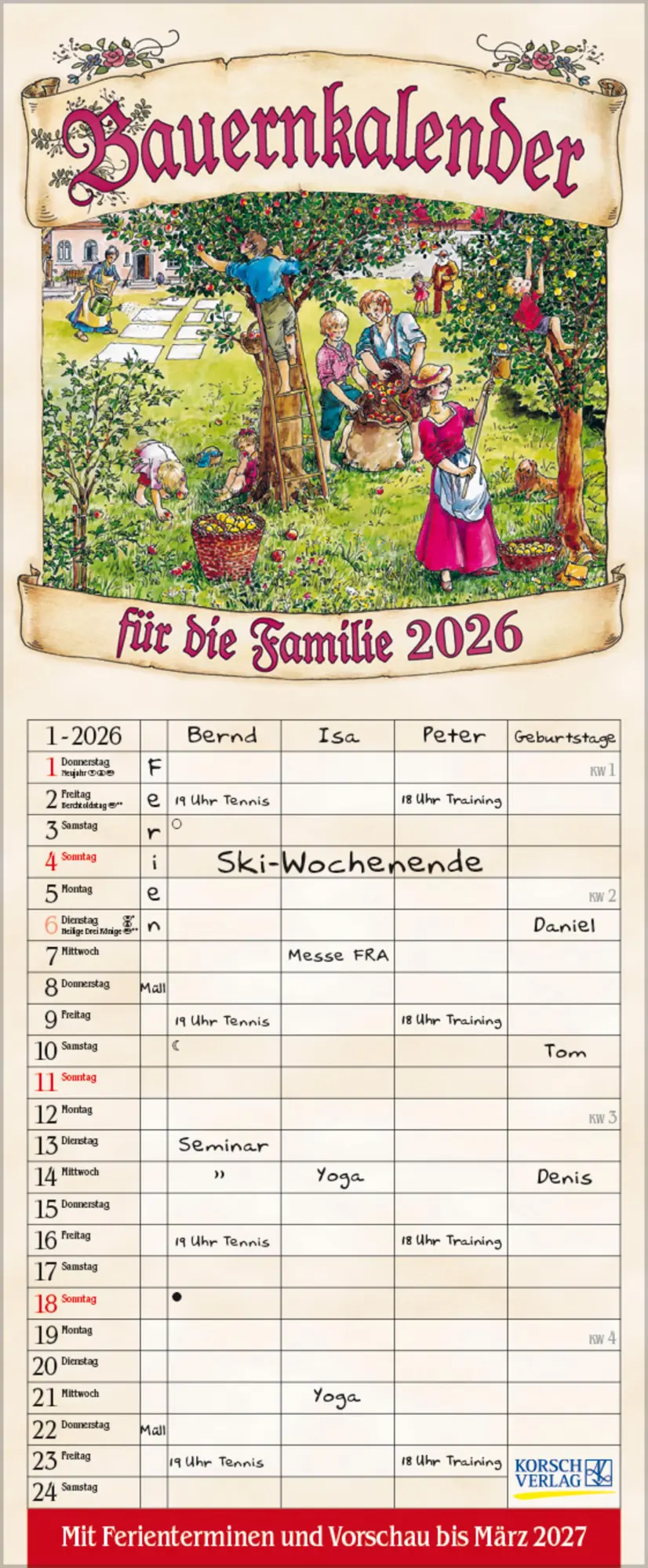 Cover: 9783731884187 | Bauernkalender 2026 | Verlag Korsch | Kalender | 14 S. | Deutsch