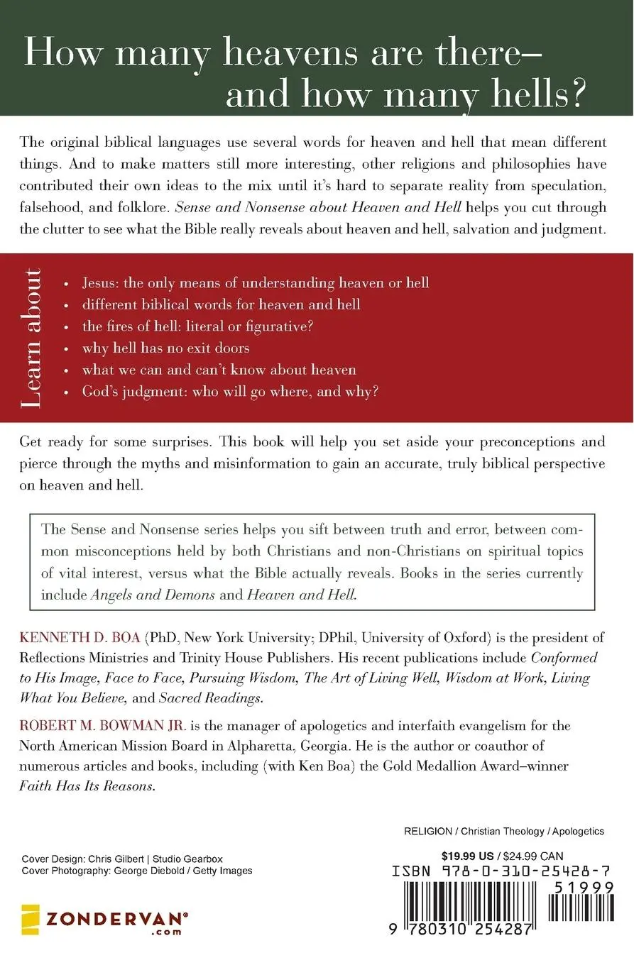 Rückseite: 9780310254287 | Sense &amp; Nonsense about Heaven &amp; Hell | Kenneth Boa (u. a.) | Buch