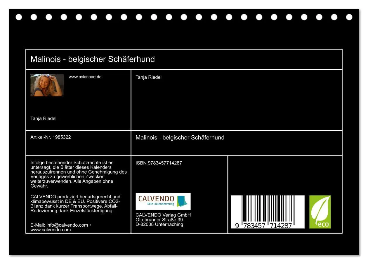 Bild: 9783457714287 | Malinois - belgischer Schäferhund (Tischkalender 2026 DIN A5 quer),...