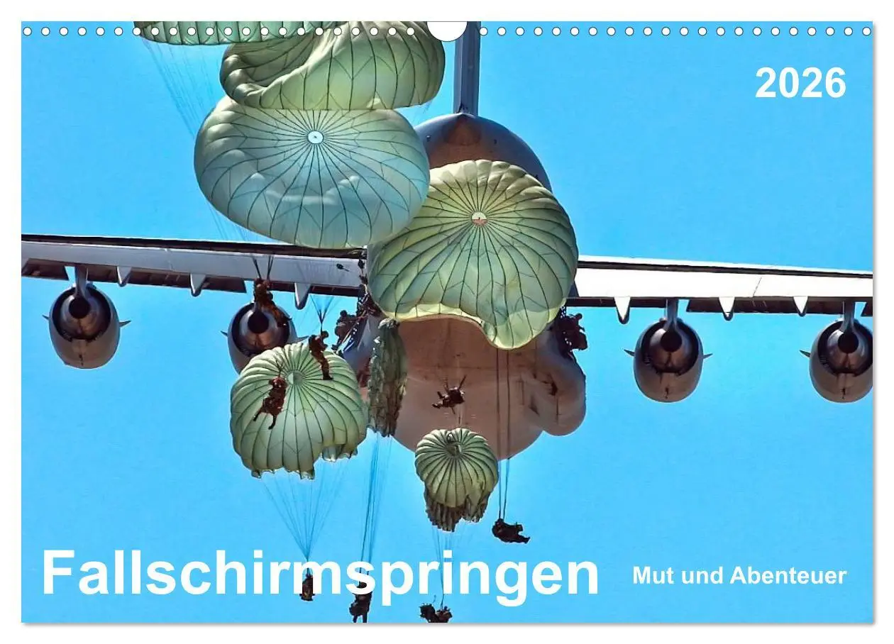 Cover: 9783516044287 | Fallschirmspringen - Mut und Abenteuer (Wandkalender 2026 DIN A3...