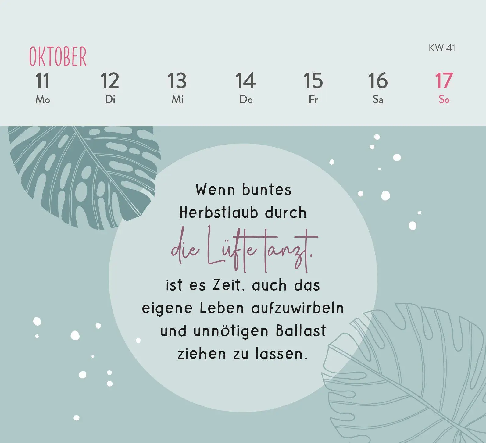 Bild: 4036442014387 | Mini-Wochenkalender 2027: Einatmen. Ausatmen. Sein. | Groh Verlag