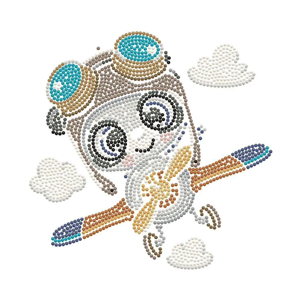 Bild: 4895225924387 | DIAMOND DOTZ - Diamond Painting Panda Flugzeug | Kit (Bastelset)