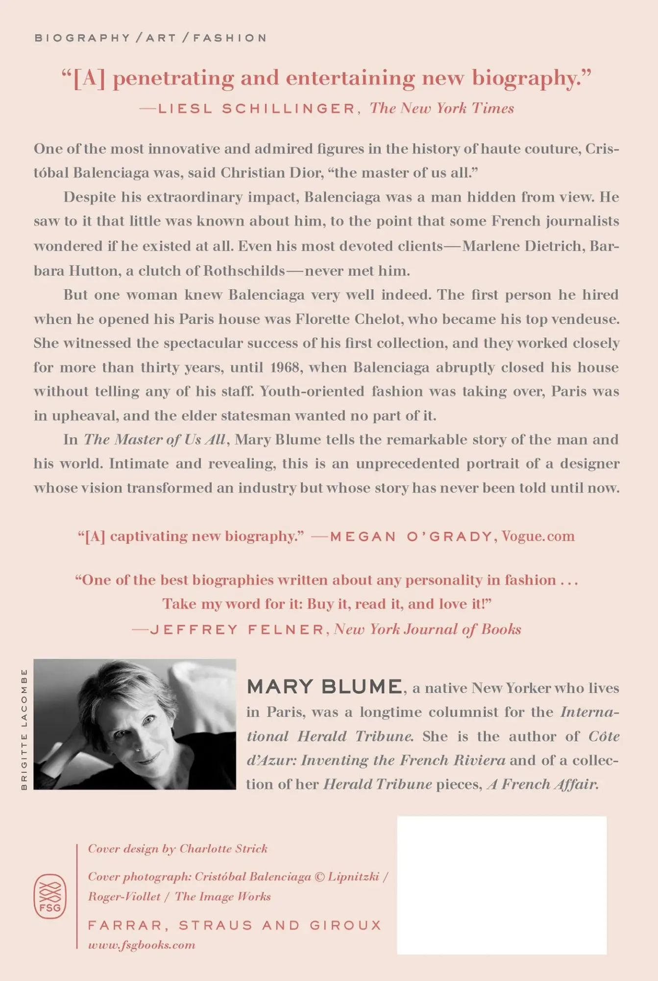 Rückseite: 9780374534387 | Master of Us All | Balenciaga, His Workrooms, His World | Mary Blume