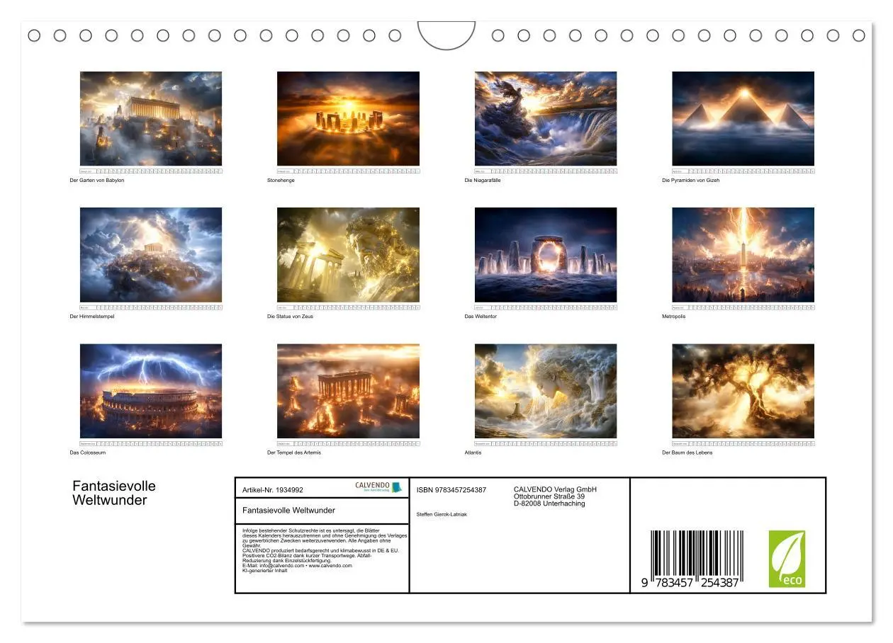 Bild: 9783457254387 | Fantasievolle Weltwunder (Wandkalender 2026 DIN A4 quer), CALVENDO...