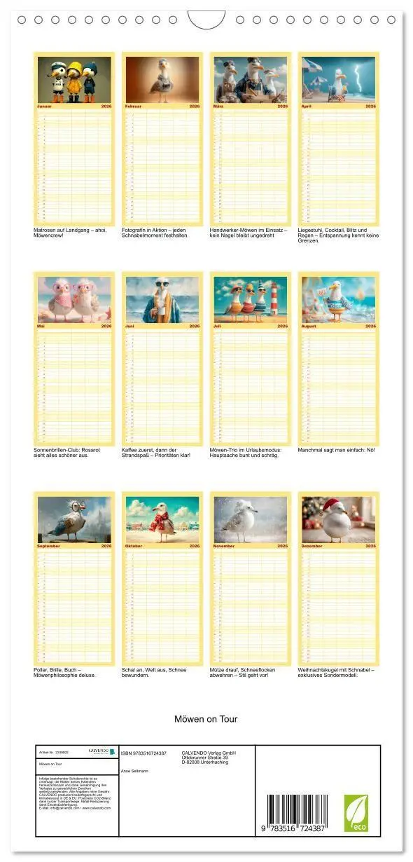 Bild: 9783516724387 | Familienplaner 2026 - Möwen on Tour mit 5 Spalten (Wandkalender, 21...