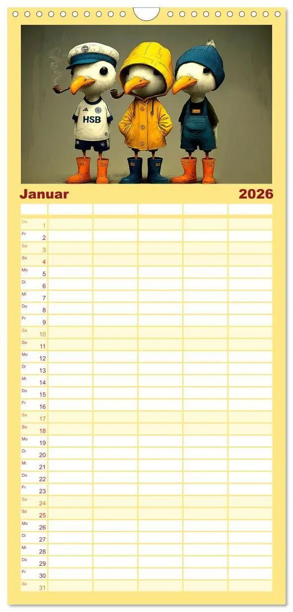 Bild: 9783516724387 | Familienplaner 2026 - Möwen on Tour mit 5 Spalten (Wandkalender, 21...