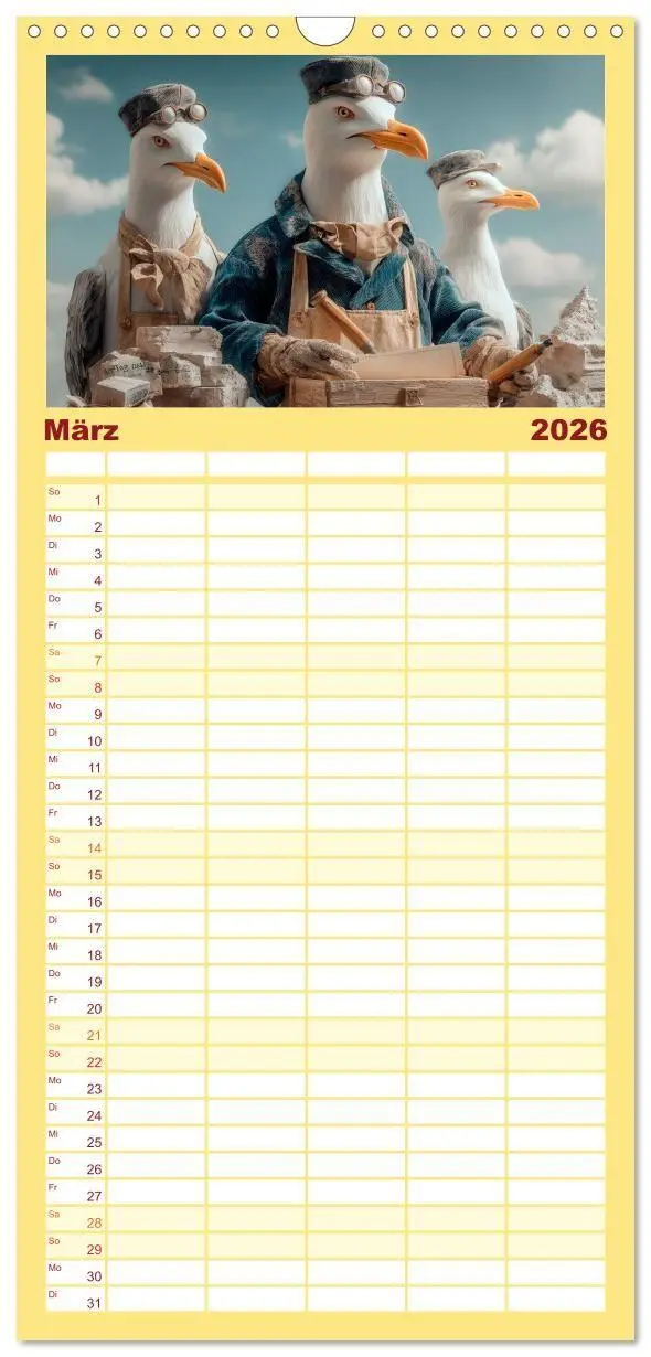 Bild: 9783516724387 | Familienplaner 2026 - Möwen on Tour mit 5 Spalten (Wandkalender, 21...