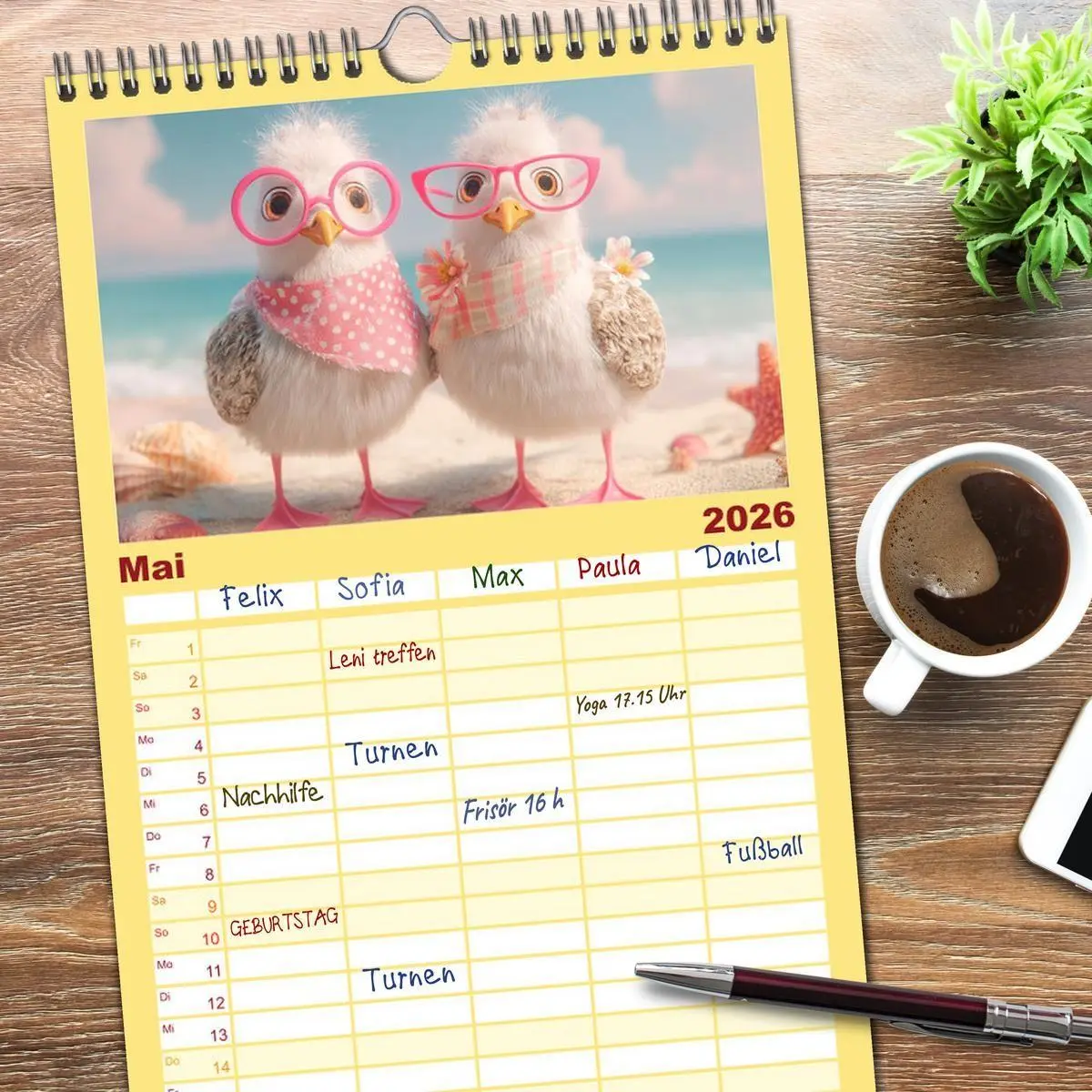 Bild: 9783516724387 | Familienplaner 2026 - Möwen on Tour mit 5 Spalten (Wandkalender, 21...