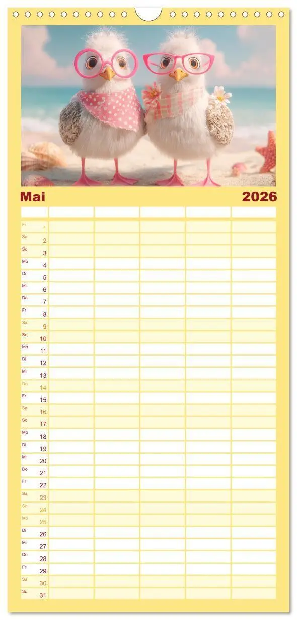 Bild: 9783516724387 | Familienplaner 2026 - Möwen on Tour mit 5 Spalten (Wandkalender, 21...