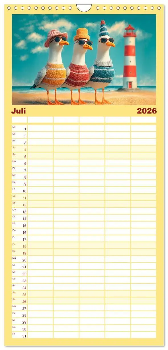 Bild: 9783516724387 | Familienplaner 2026 - Möwen on Tour mit 5 Spalten (Wandkalender, 21...