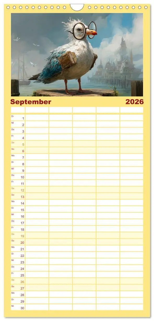 Bild: 9783516724387 | Familienplaner 2026 - Möwen on Tour mit 5 Spalten (Wandkalender, 21...