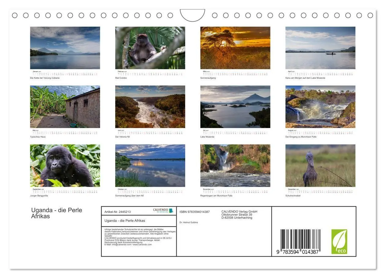 Bild: 9783594014387 | Uganda - die Perle Afrikas (Wandkalender 2027 DIN A4 quer),...