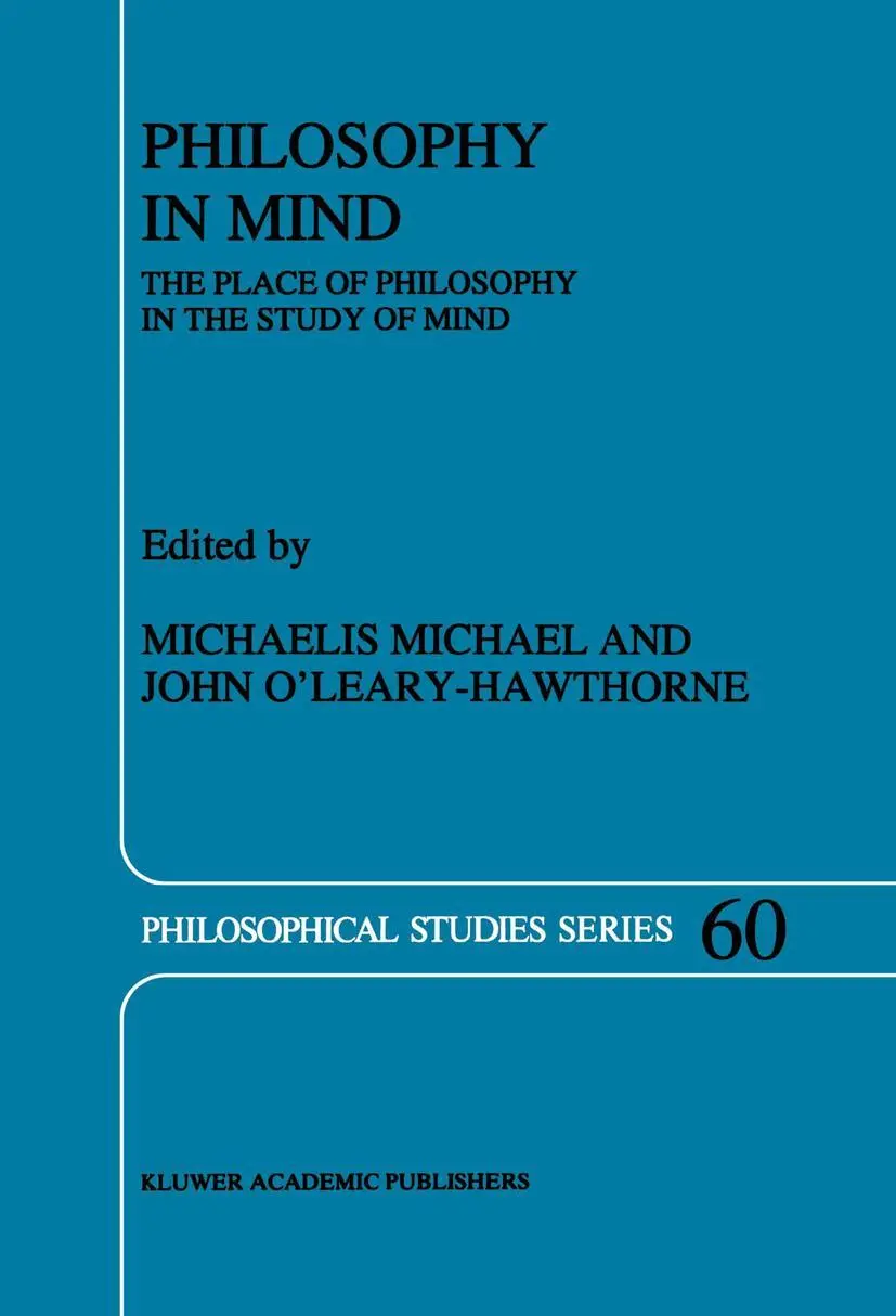 Cover: 9789401044387 | Philosophy in Mind | The Place of Philosophy in the Study of Mind