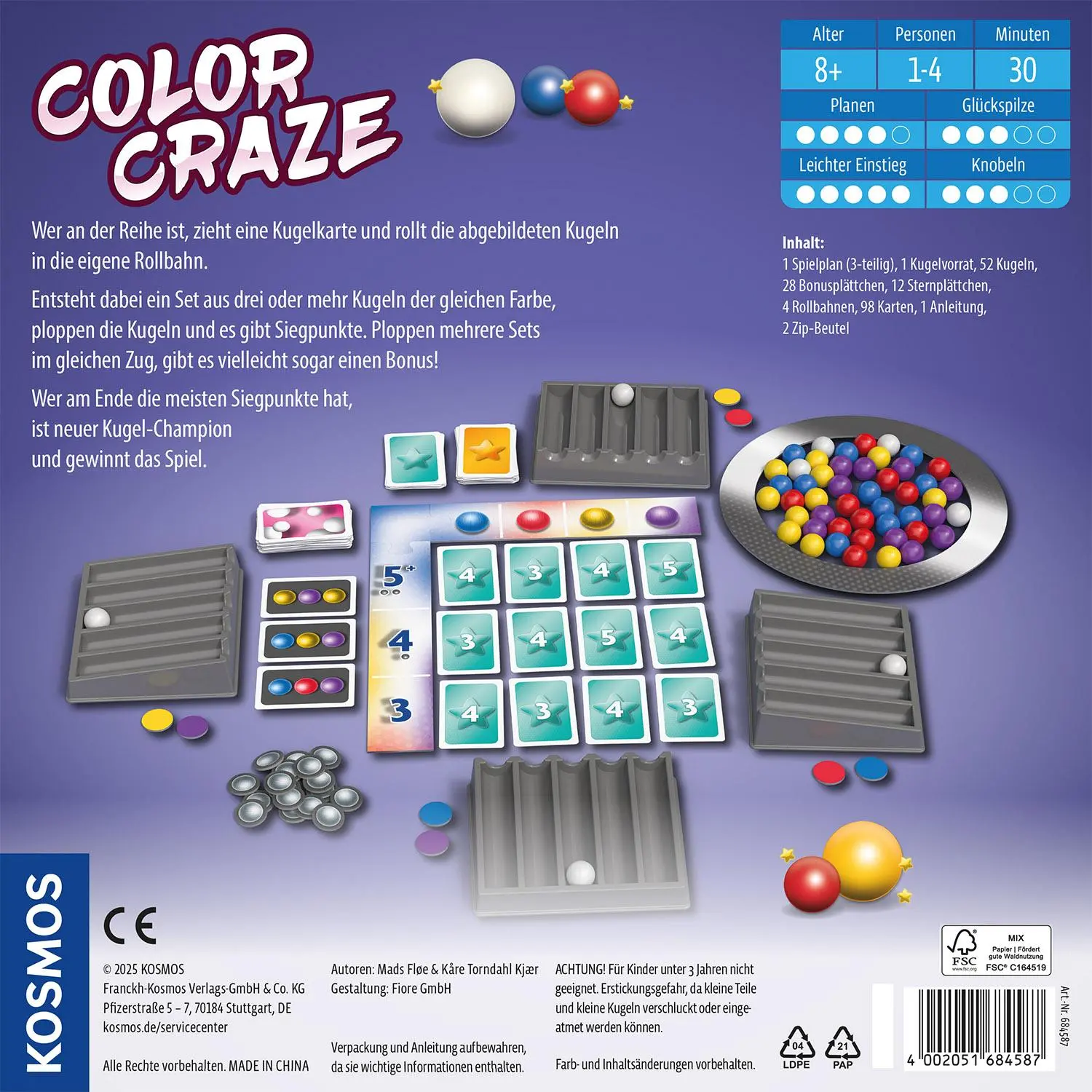 Rückseite: 4002051684587 | Color Craze | Spiel | Spiel | 684587 | Deutsch | 2025 | Franckh-Kosmos