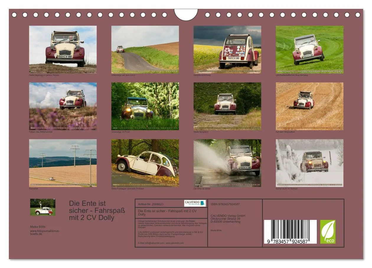 Bild: 9783457924587 | Die Ente ist sicher - Fahrspaß mit 2 CV Dolly (Wandkalender 2026...