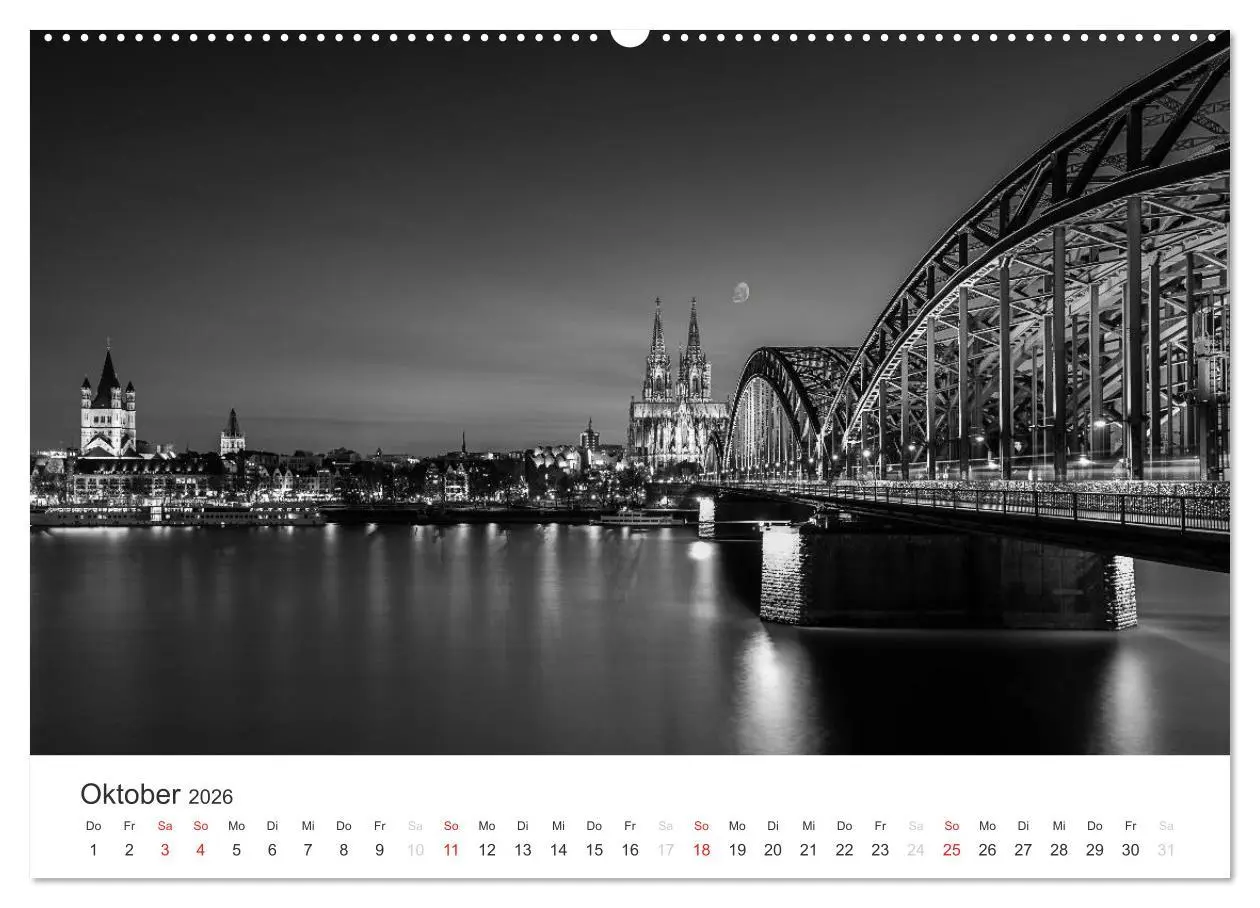 Bild: 9783516014587 | Köln - monochrome Ansichten (Wandkalender 2026 DIN A2 quer),...
