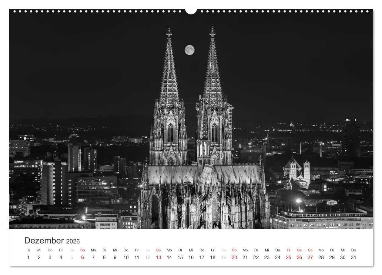 Bild: 9783516014587 | Köln - monochrome Ansichten (Wandkalender 2026 DIN A2 quer),...