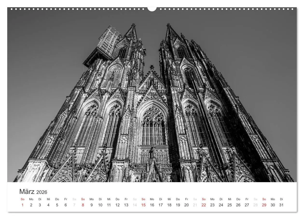 Bild: 9783516014587 | Köln - monochrome Ansichten (Wandkalender 2026 DIN A2 quer),...