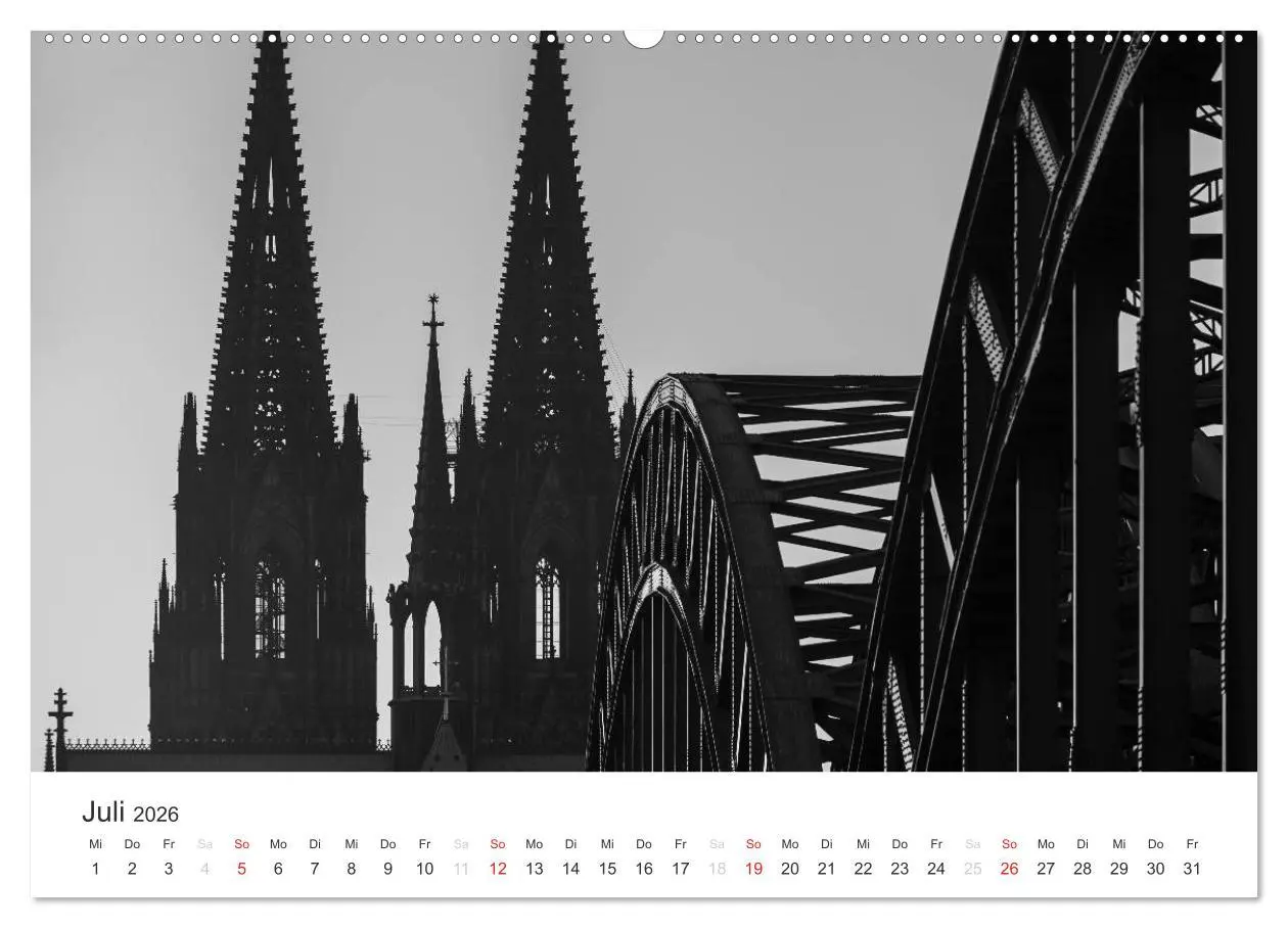 Bild: 9783516014587 | Köln - monochrome Ansichten (Wandkalender 2026 DIN A2 quer),...
