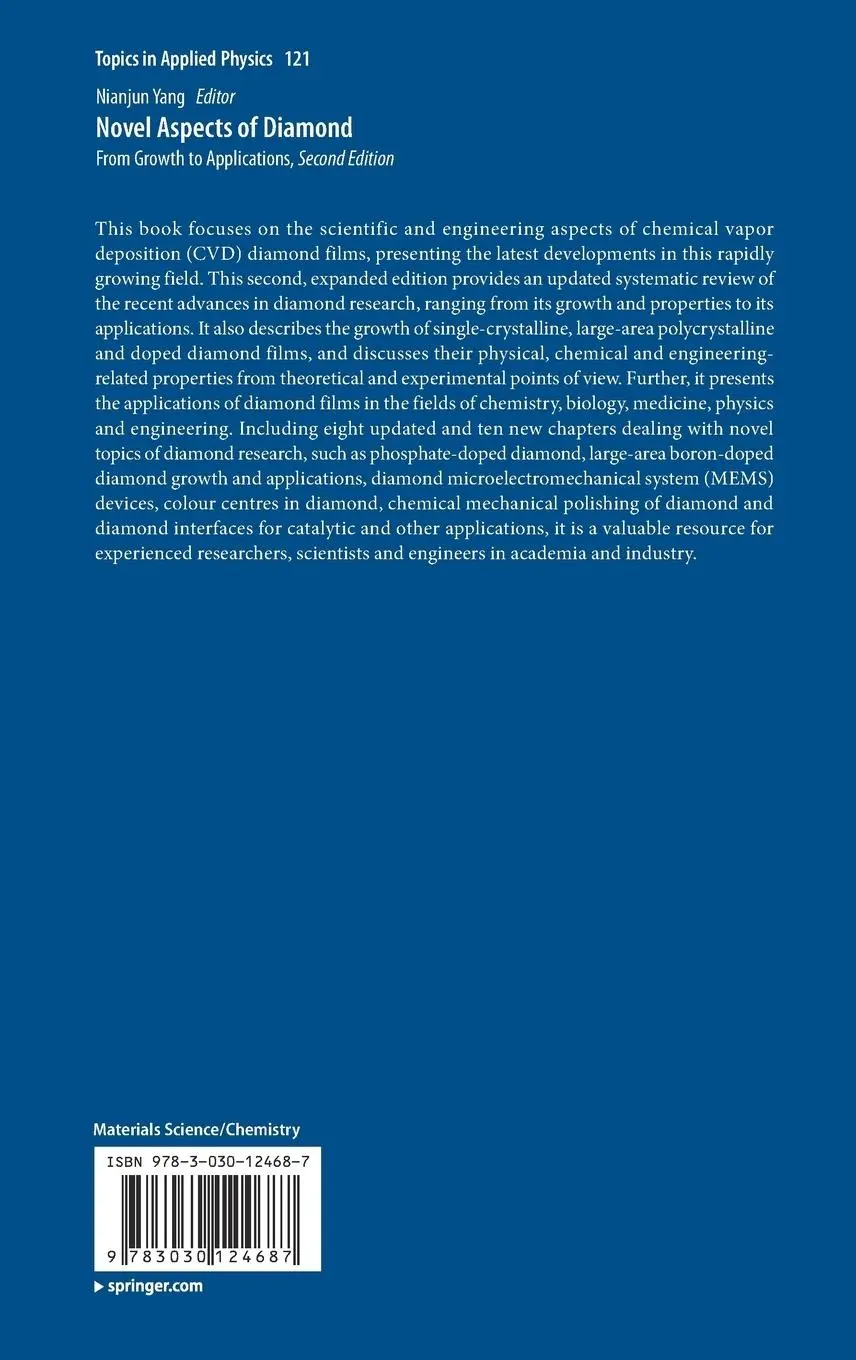 Rückseite: 9783030124687 | Novel Aspects of Diamond | From Growth to Applications | Nianjun Yang