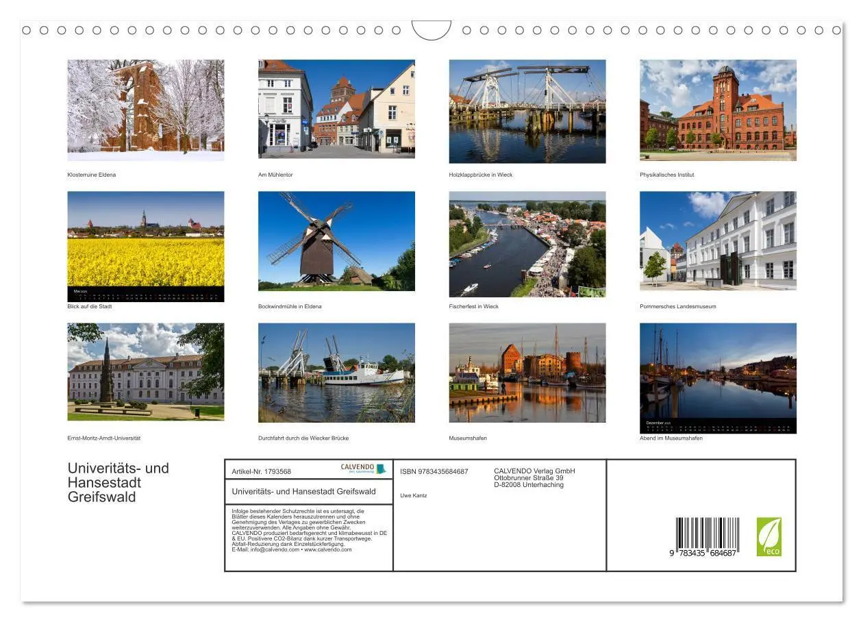 Bild: 9783435684687 | Univeritäts- und Hansestadt Greifswald (Wandkalender 2025 DIN A3...