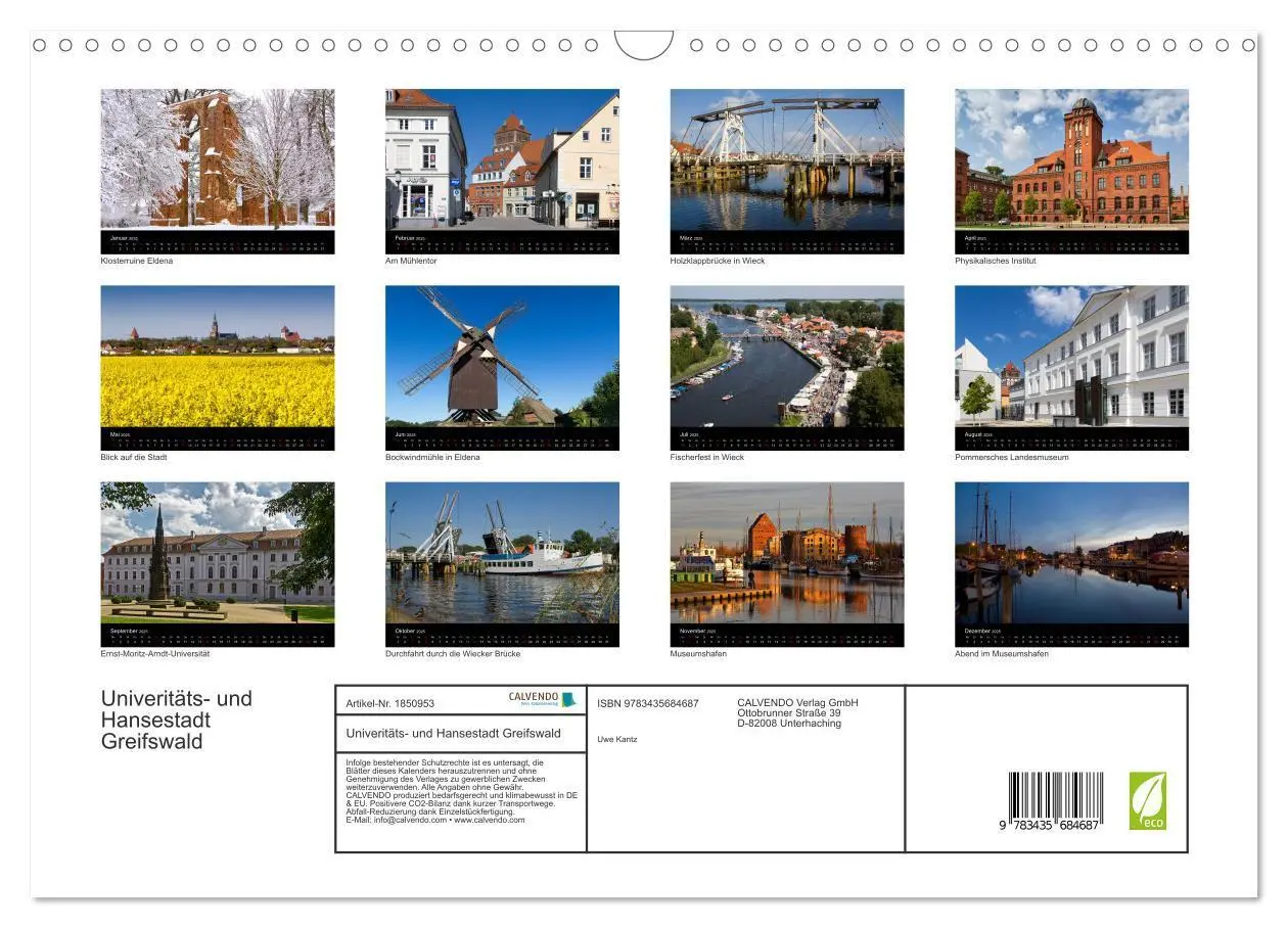 Bild: 9783435684687 | Univeritäts- und Hansestadt Greifswald (Wandkalender 2025 DIN A3...